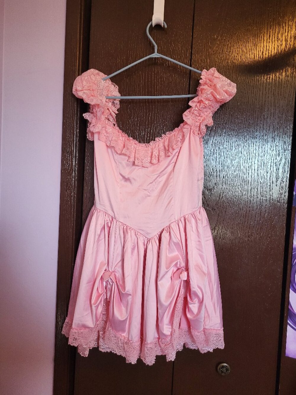 Current Mood Dollskill pink satin pink dress